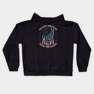 Salute the Flag Back the Badge Kids Hoodie